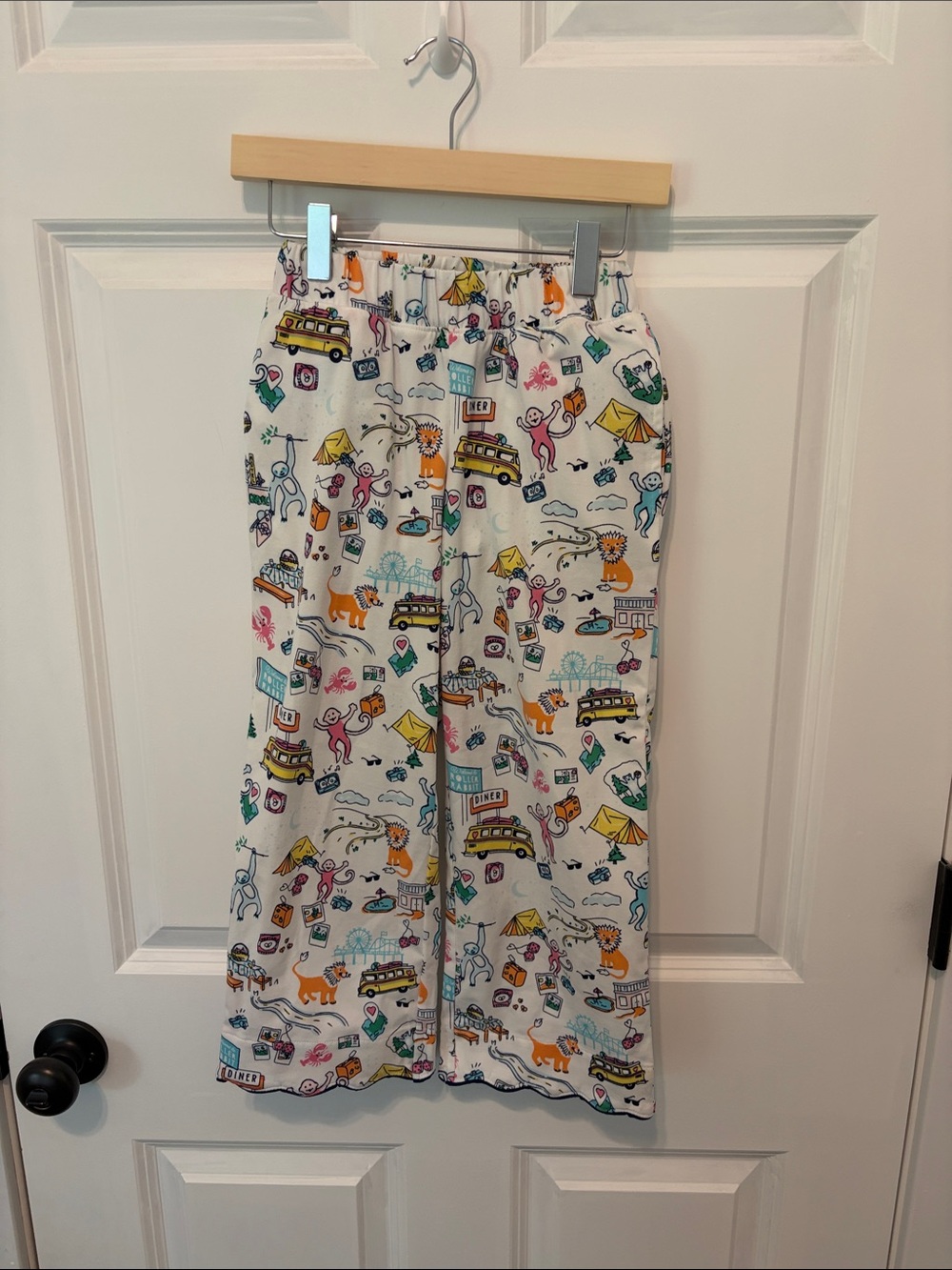 Roller Rabbit x Target White Pajama Pants with Multicolor Adventure Print